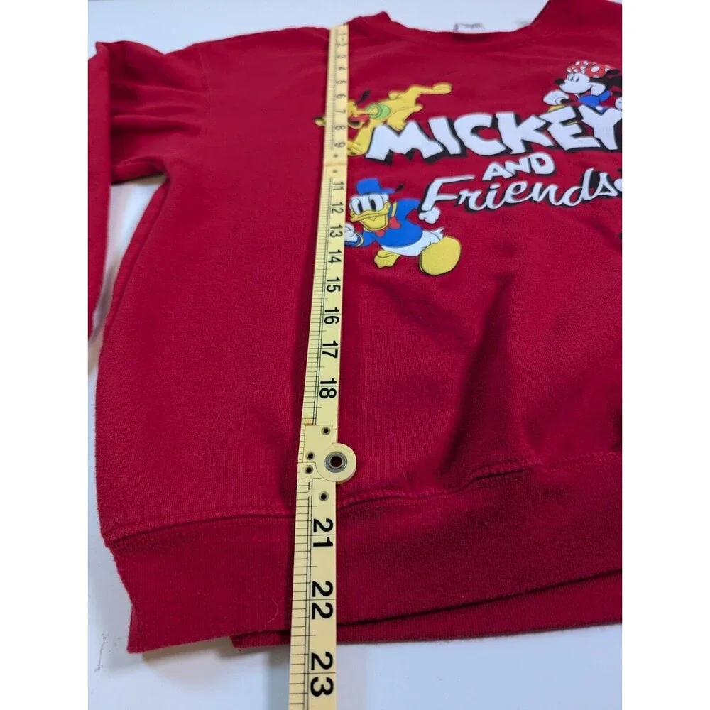 Disney Mickey and Friends Pullover Red sweater crew neck Large EUC